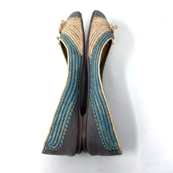 Salvatore Ferragamo Raffia Ballet Flat Women's 9 Vacation Resort Slip On Shoe - Picture 8 of 10